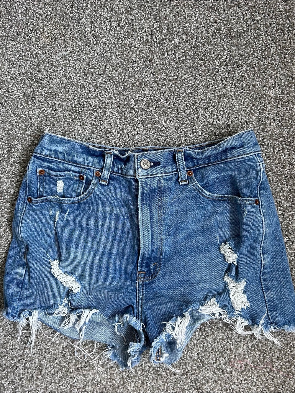 Abercrombie & Fitch The Mom High Rise Denim Shorts